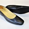 Reduced to Clear: Size 5 1/2 Plain Black Leather, Female Court Shoes - Image 2