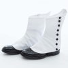 White Cotton 'Spats' with Black Buttons