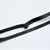 Adjustable Length Black Leather Chin Strap with securing rings