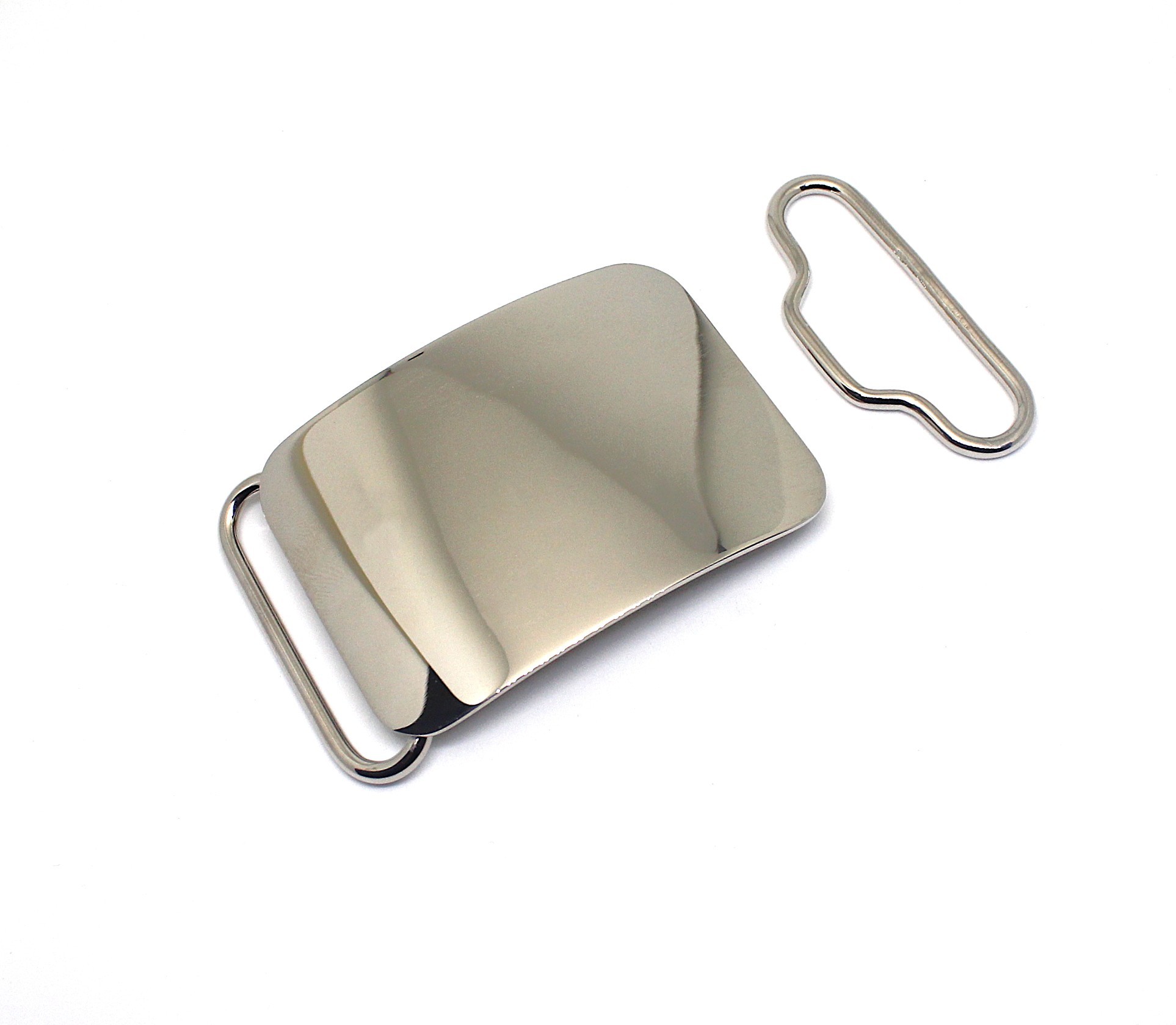 Chrome finish Plain Plate Buckle to fit 45mm Width (1 3/4") Belts - Image 3