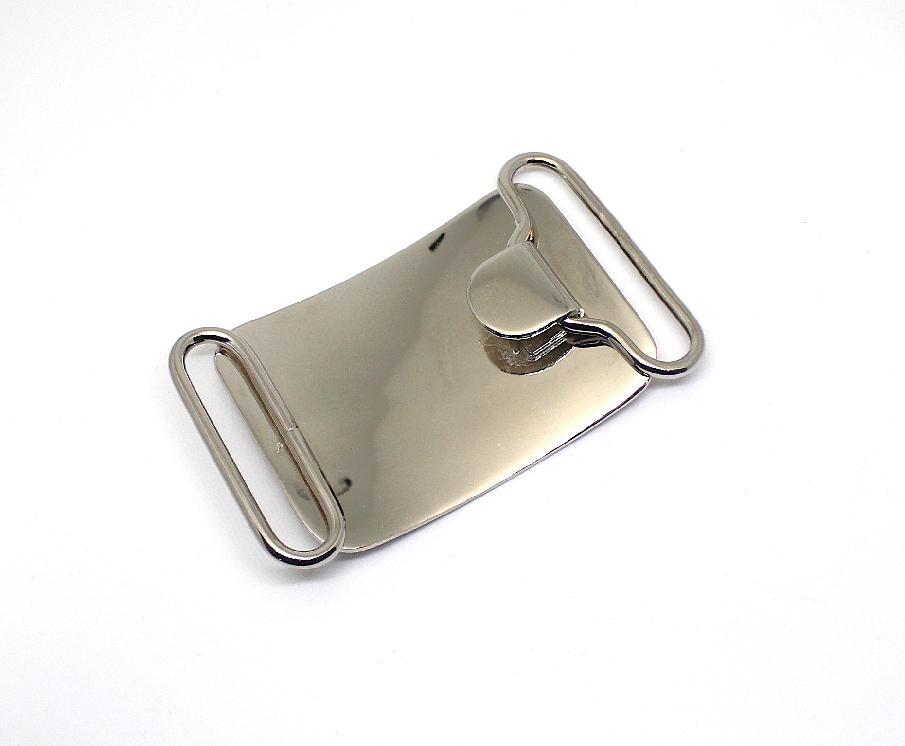 Chrome finish Plain Plate Buckle to fit 45mm Width (1 3/4") Belts - Image 3