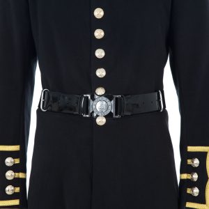 Black Gloss PVC Parade Belt with Tongue & Loop, 45mm (1 3/4") Width