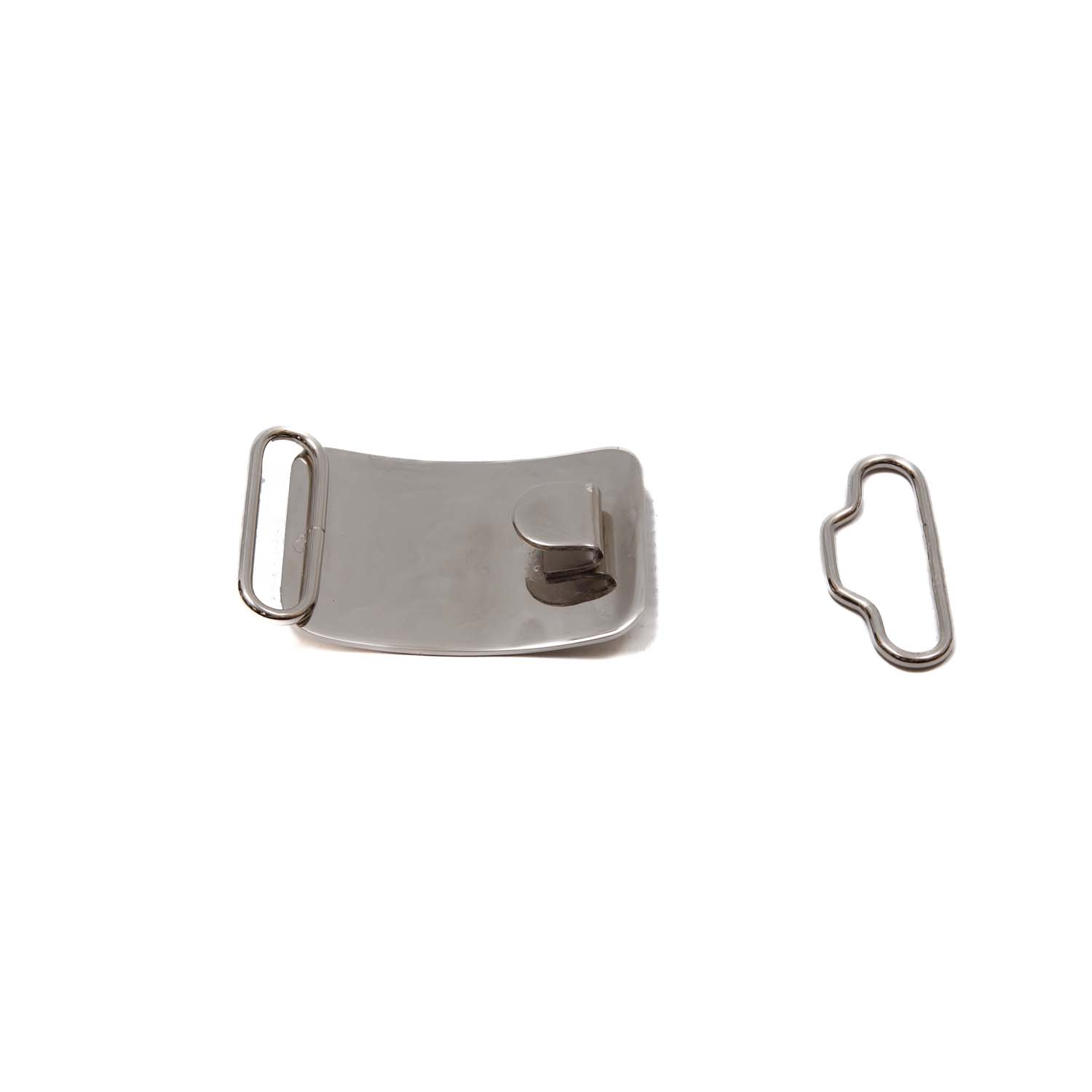 Chrome finish Plain Plate Buckle to fit 45mm Width (1 3/4") Belts - Image 2
