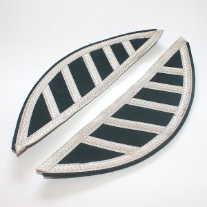 Uniform Wings (pair), Silver Lace over Green material
